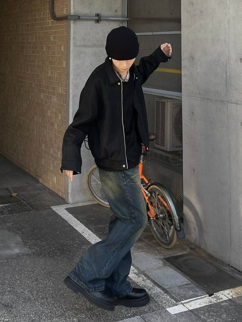 受注制【Chikashitsu +】phantom flare denim pants (2color