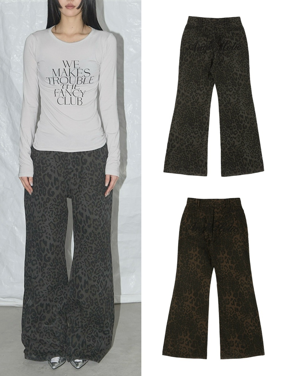 【FANCY CLUB】韓国人気/送料関税込★LEOPARD BOOTS CUT PANTS★ FANCY CLUB】LEOPARD BOOTCUT PANTS | OUR BRAND,FANCY CLUB