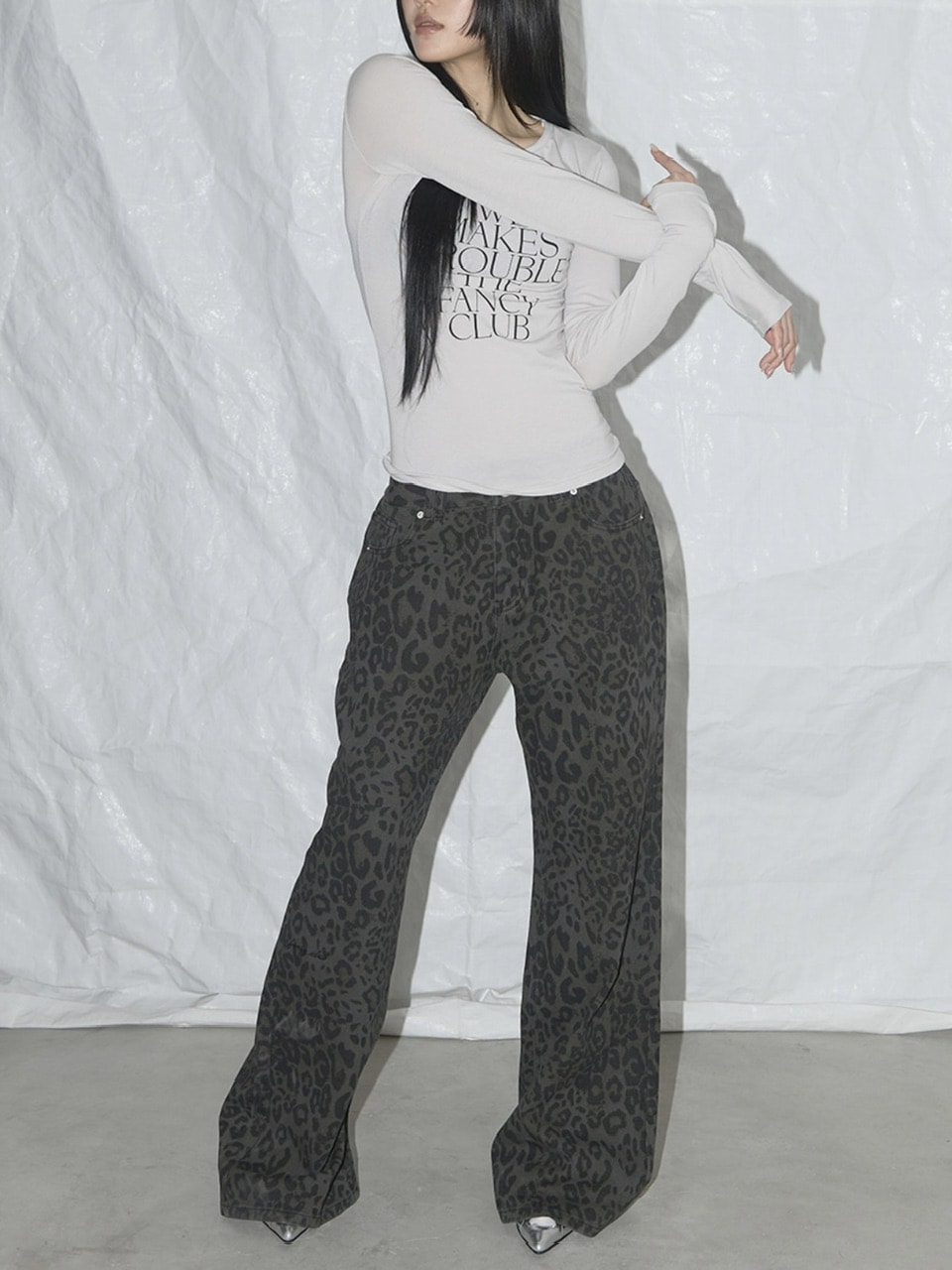 【FANCY CLUB】LEOPARD BOOTS CUT PANTS ★韓国人気★ 追跡付 FANCY CLUB】LEOPARD BOOTCUT PANTS | OUR BRAND,FANCY CLUB