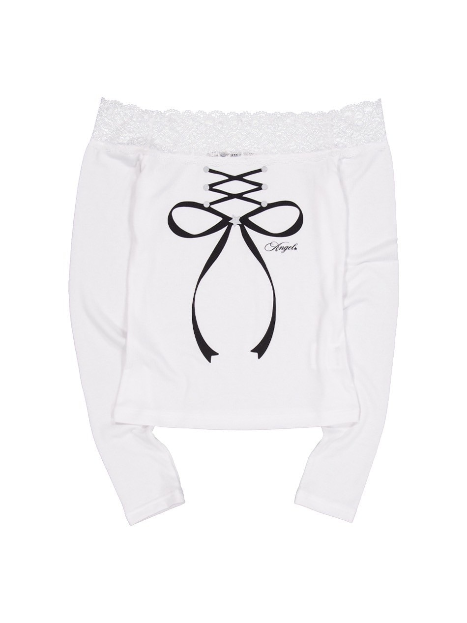 トップス SETUPEXE LACE OFF-SHOULDER TOP SETUP‐EXE】LACE OFF- SHOULDER TOP | OUR BRAND,SETUP-EXE