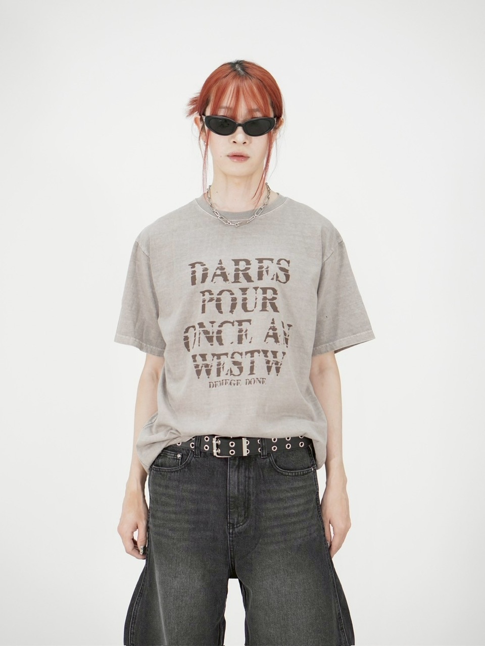 受注制【Chikashitsu +】pigment croque logo t-shirt (3color