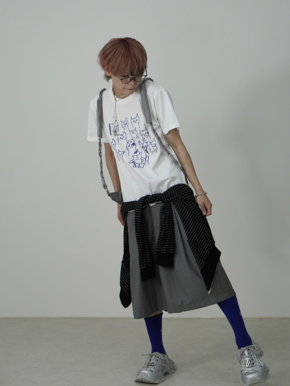 受注制【Nerd out XU】lots of neko tee / 【ナードアウトエックスユー