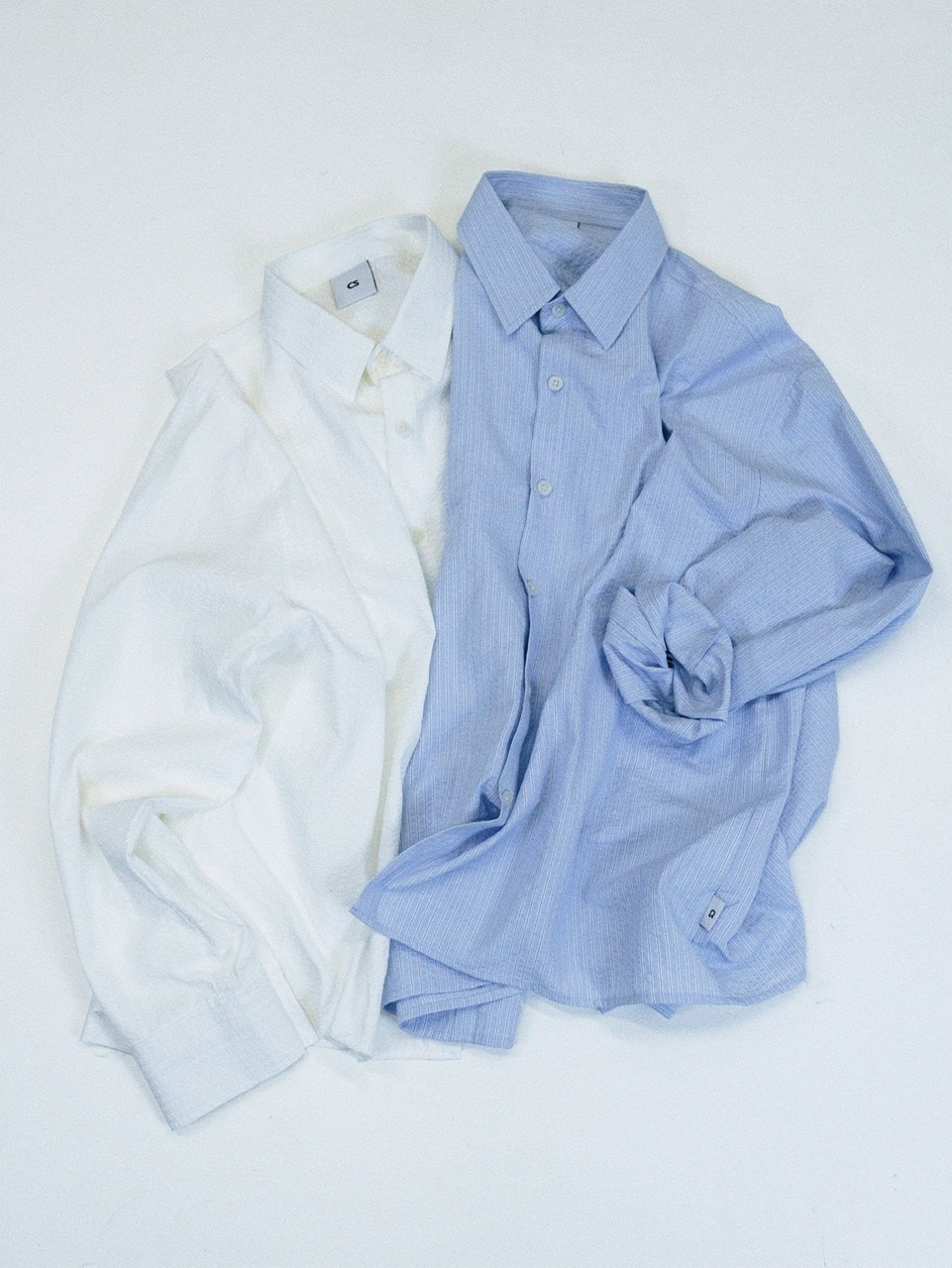 Chikashitsu + CS ストライプシャツ CS】CROPPED STRIPE BUTTON UP SHIRT (WHITE) | OUR BRAND