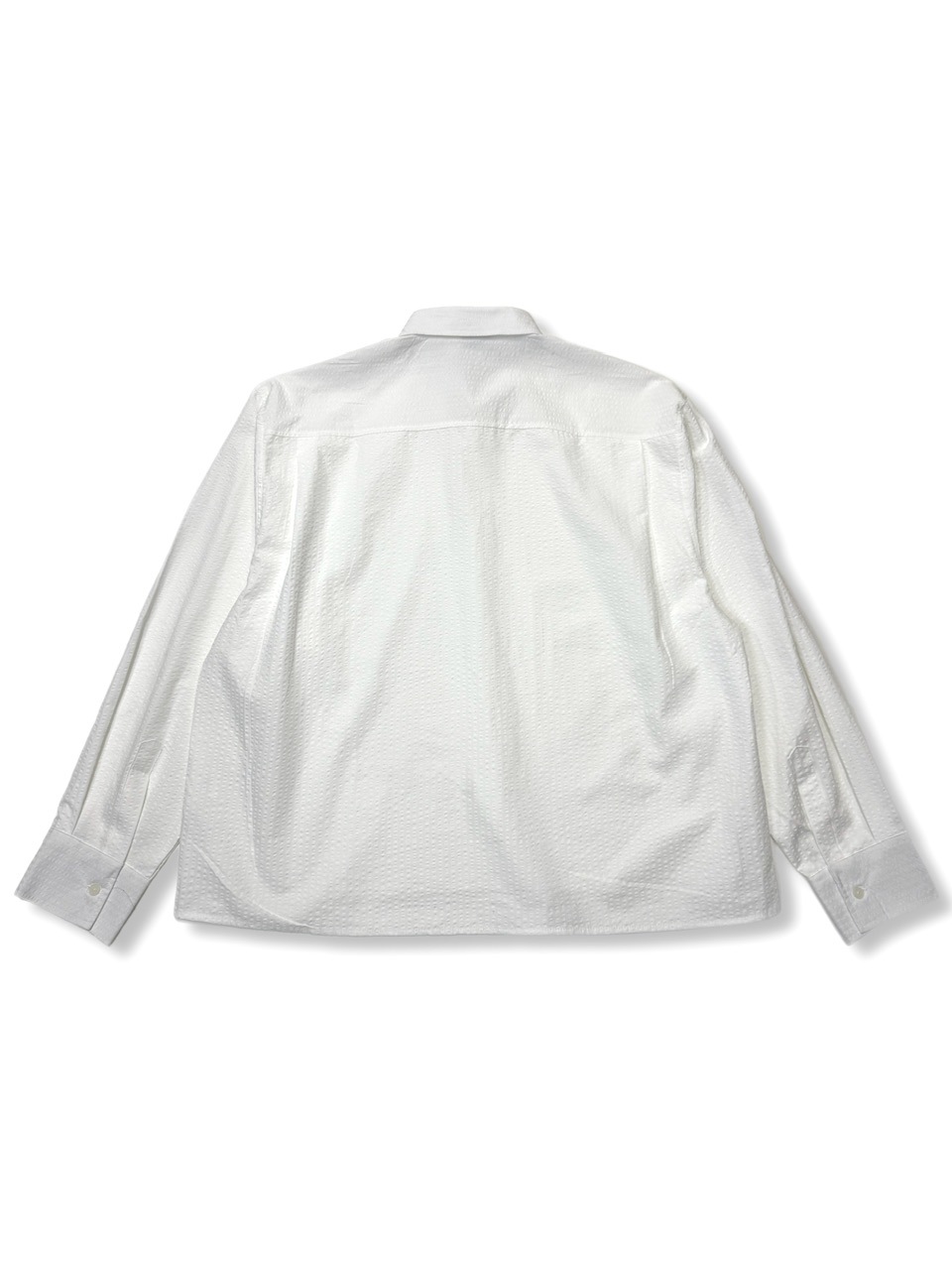 CS】CROPPED STRIPE BUTTON UP SHIRT (WHITE) | OUR BRAND,Chikashitsu