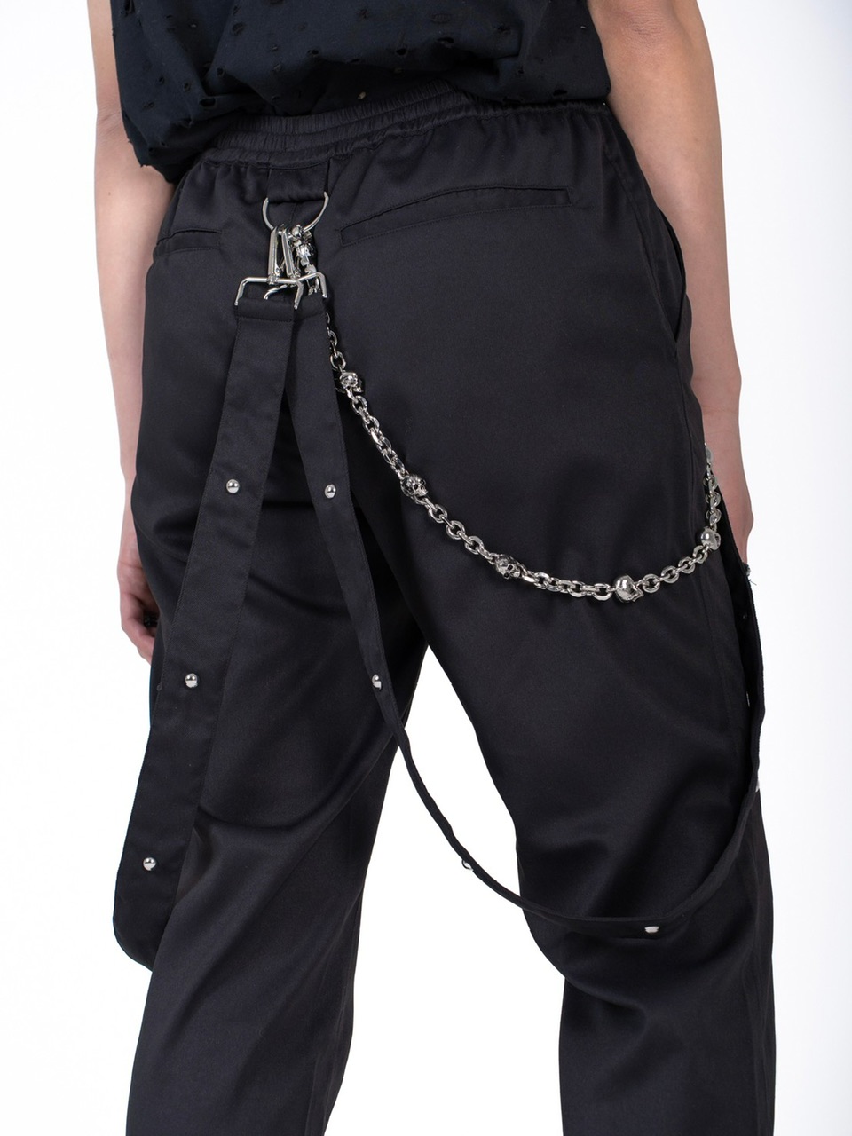 Bizarre Maiden】strap zipper flared pants (2color) | OUR