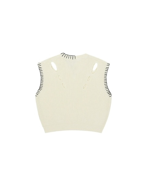 【OY】STITCH CUT-OUT KNIT VEST