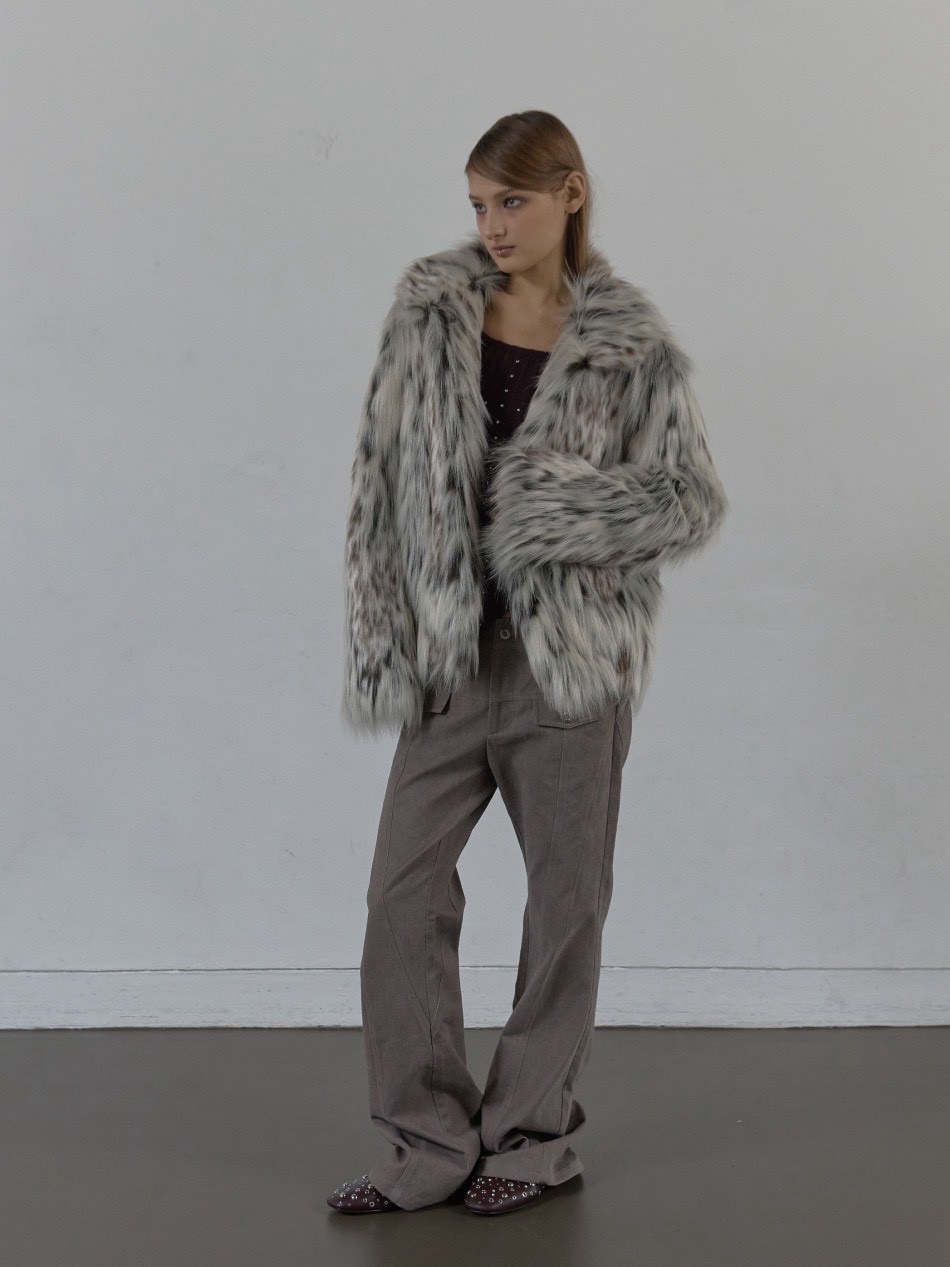 SETUP‐EXE】FAUX FUR JACKET MIX / 【セットアップエグゼ】ハイネック