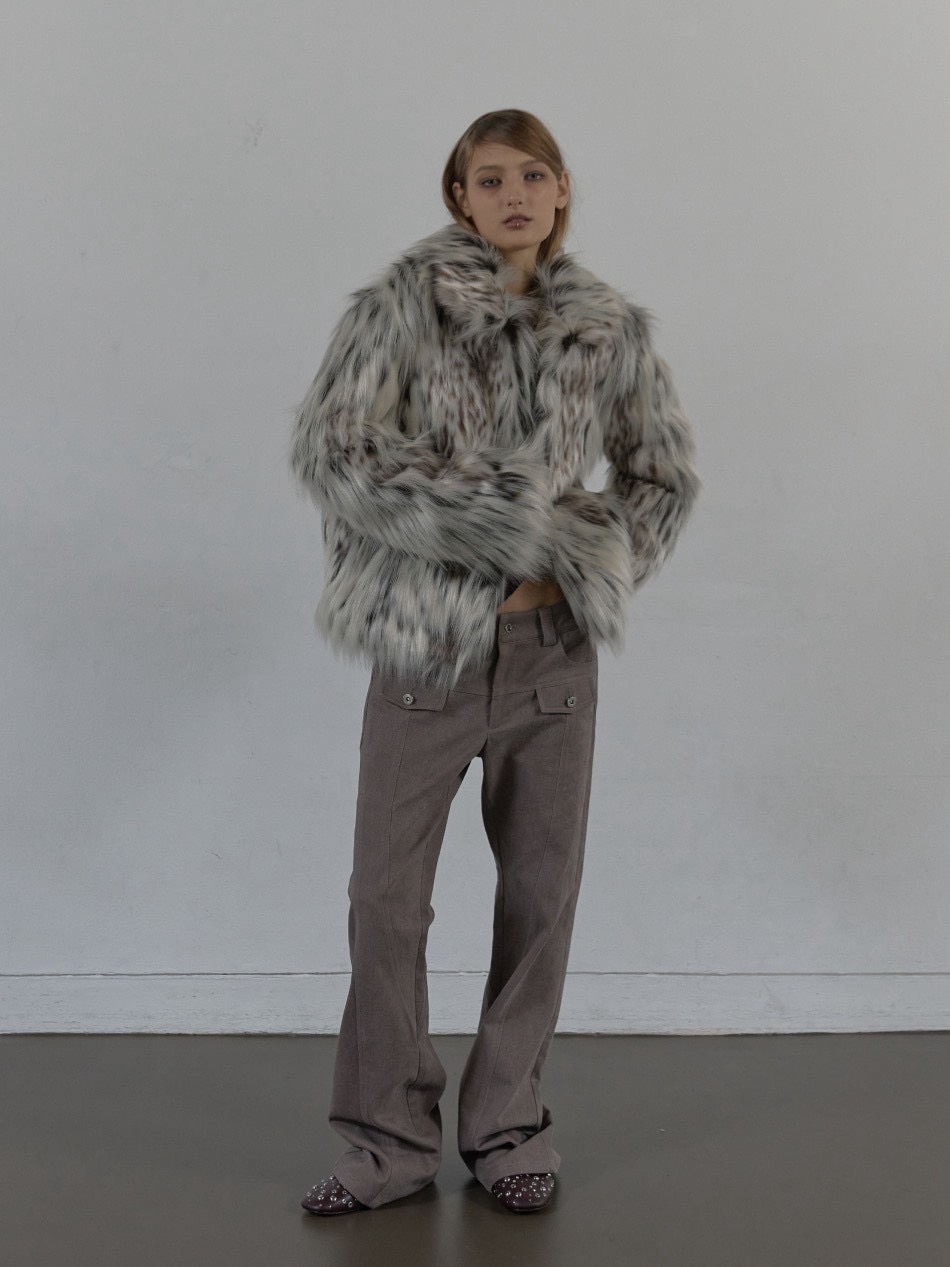 SETUP‐EXE】FAUX FUR JACKET MIX / 【セットアップエグゼ】ハイネック