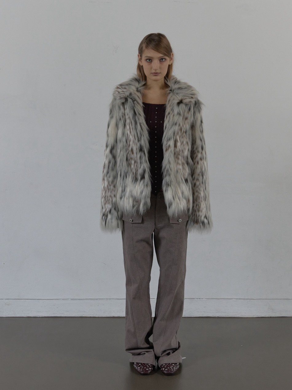 SETUP‐EXE】FAUX FUR JACKET MIX / 【セットアップエグゼ】ハイネック