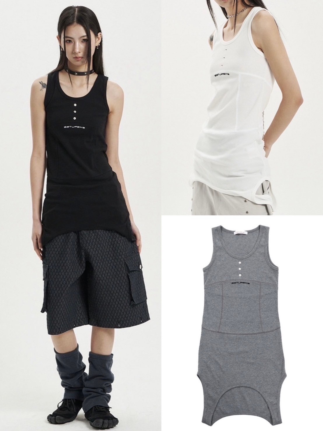 【SETUP‐EXE】UP DOWN STITCH SLEEVELESS