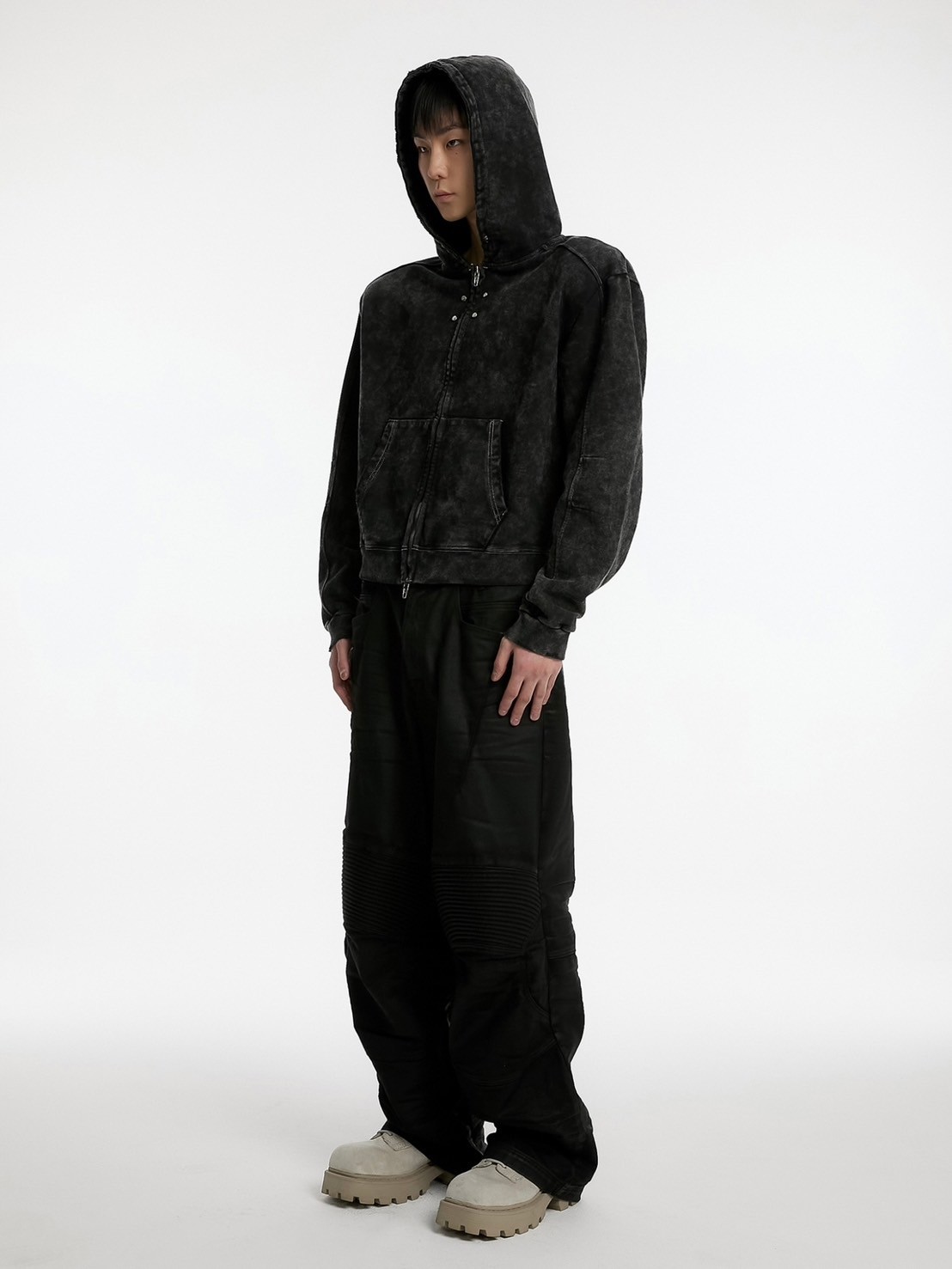ANOTHERYOUTH】overdyed crop zip-up hoodie | OUR BRAND,ANOTHERYOUTH