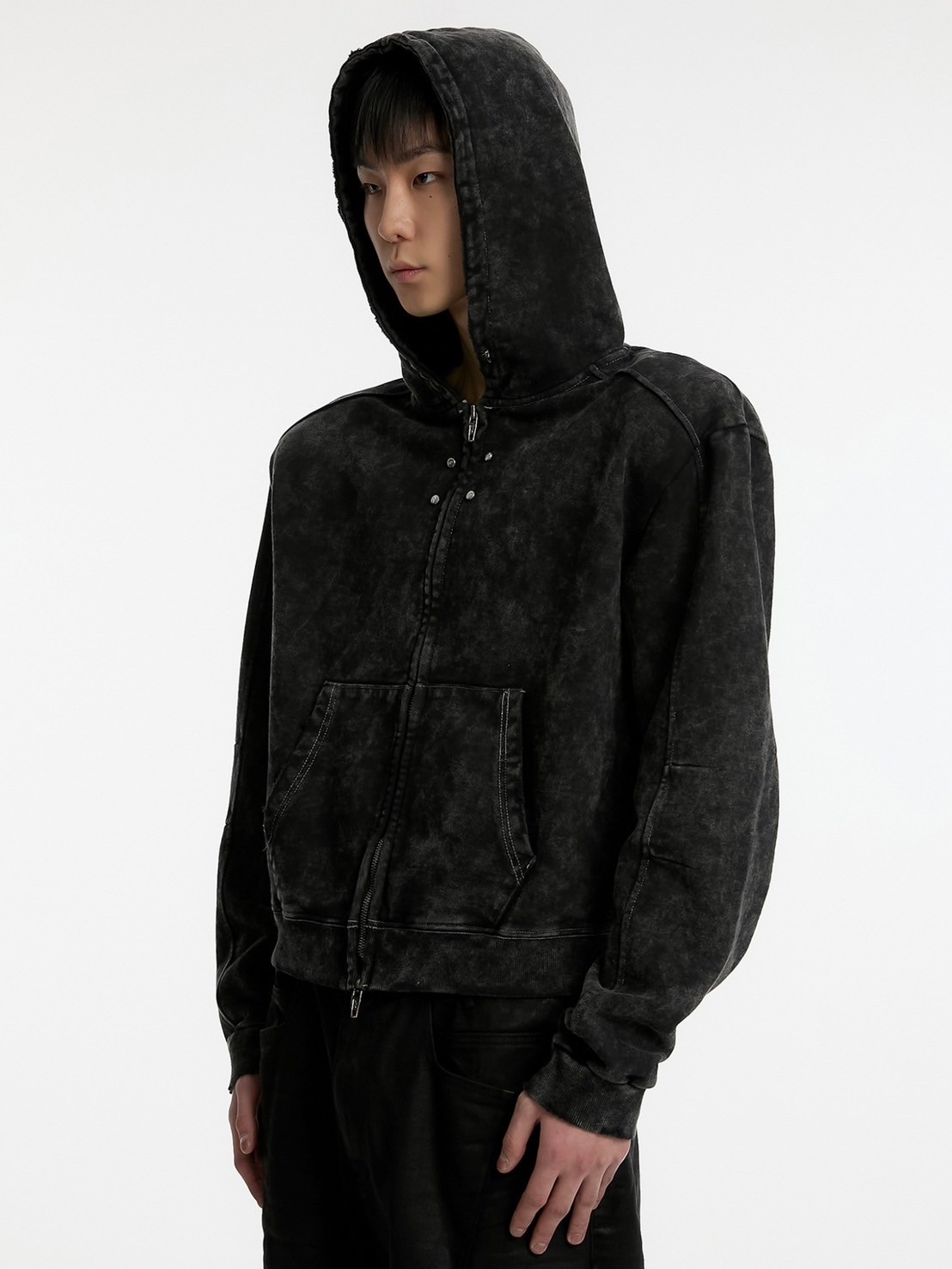ANOTHERYOUTH】overdyed crop zip-up hoodie | OUR BRAND,ANOTHERYOUTH