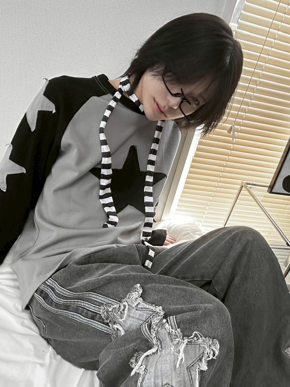 【U LAN】Applique star patch raglan long sleeves Amazon.com: Star Shape Crystal Rhinestone Iron-on Applique
