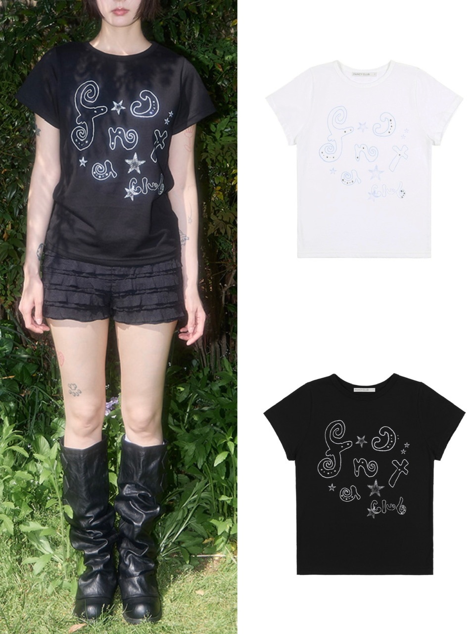 ☆NASTY FANCY CLUB☆ Girls My Fancy Tee BLACK F25QB105 ◇NASTY FANCY CLUB◇ GIRLS MY FANCY TEE (BLACK) F25QB105
