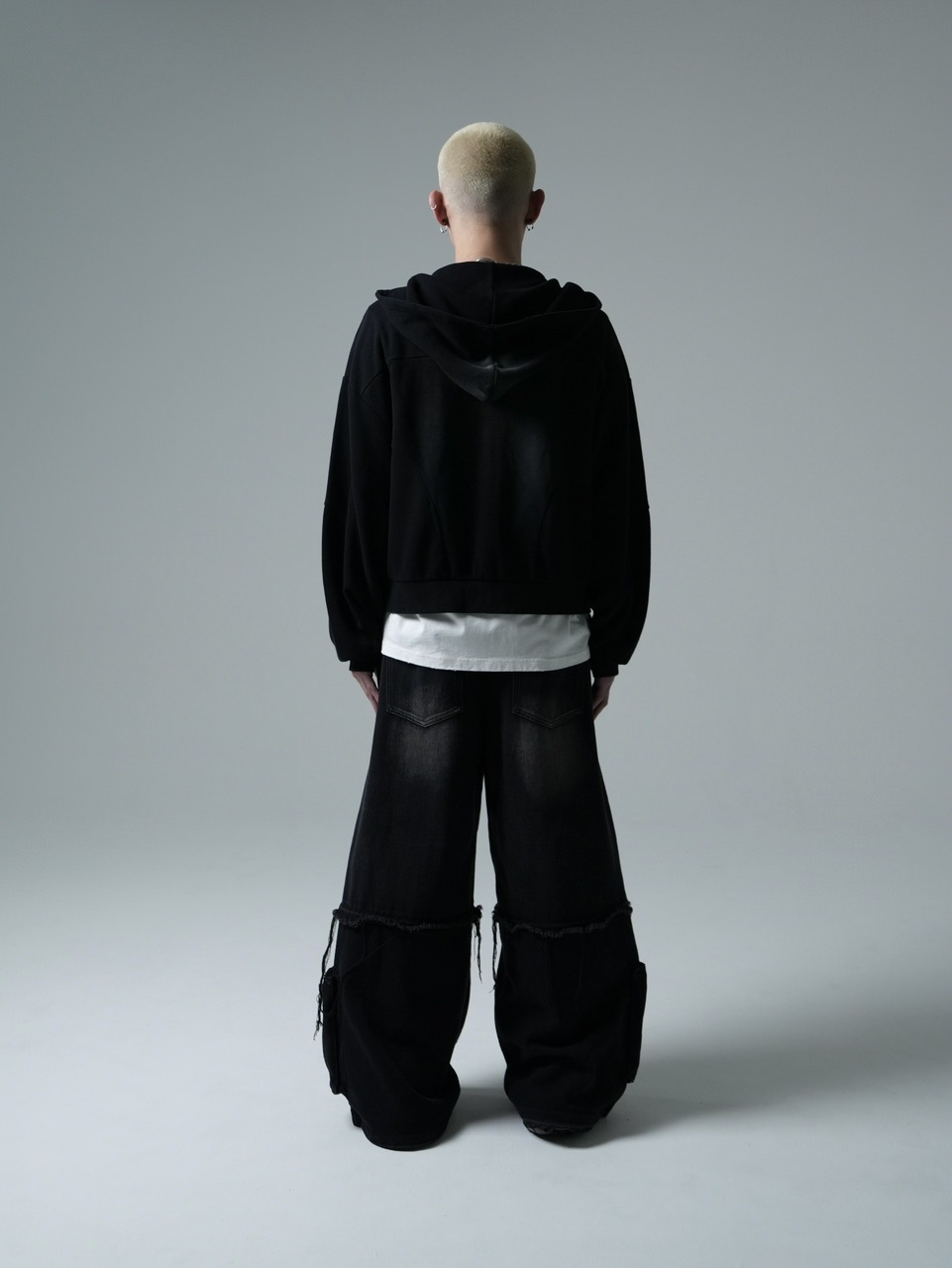 【CHIKASHITSU PLUS HIGH】Rust waffle zip up hoodie