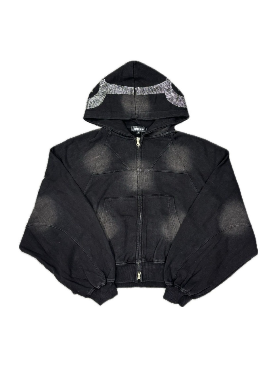 STONE  パーカー NMTXU】rhinestone design zip parka / 【エヌエムティーエックスユー