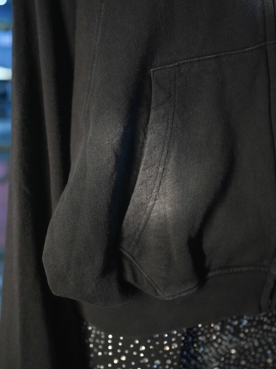 【NMTXU】rhinestone design zip parka / 【エヌエムティーエックスユー】ラインストーンデザインダブルジップパーカー