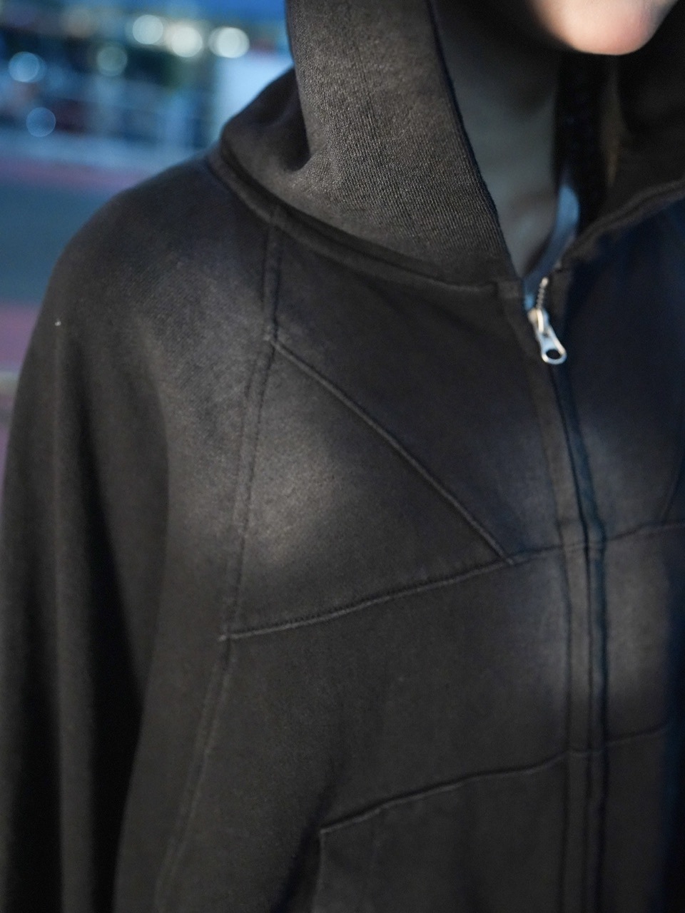 【NMTXU】rhinestone design zip parka / 【エヌエムティーエックスユー】ラインストーンデザインダブルジップパーカー