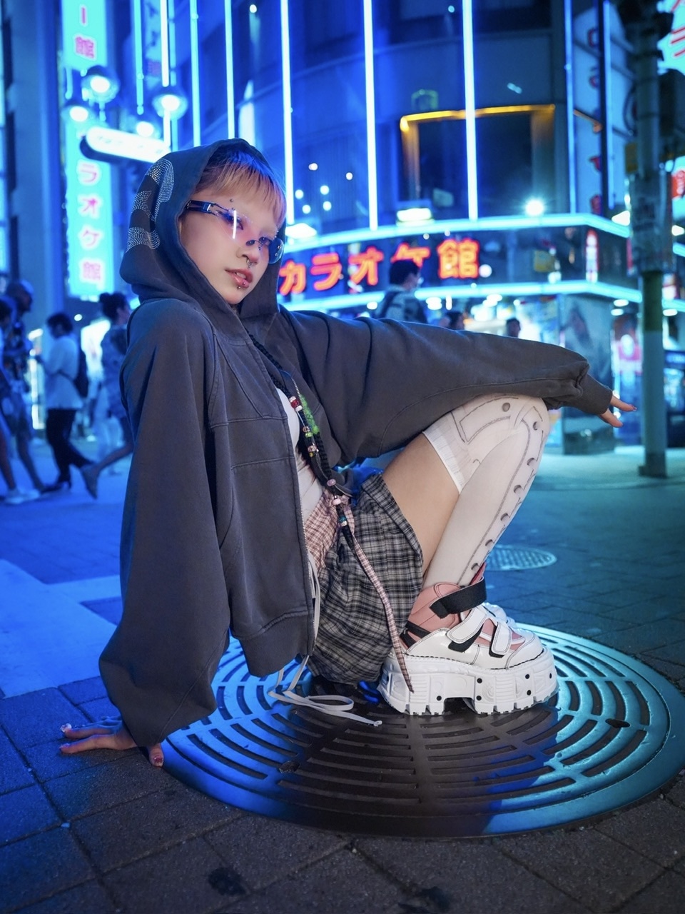 NMTXU】rhinestone design zip parka / 【エヌエムティーエックスユー