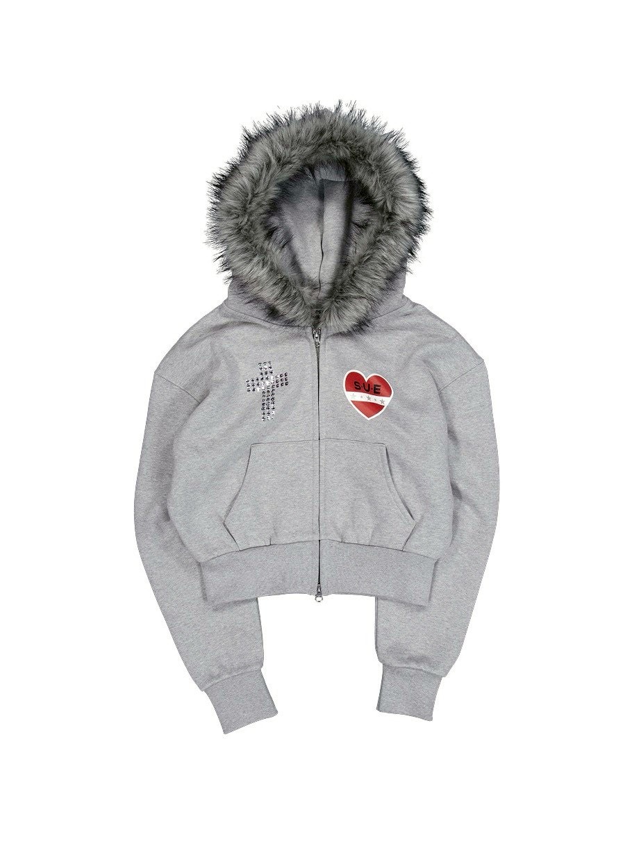 SETUP‐EXE】FUR TRIMMING HOODED ZIP-UP / 【セットアップエグゼ
