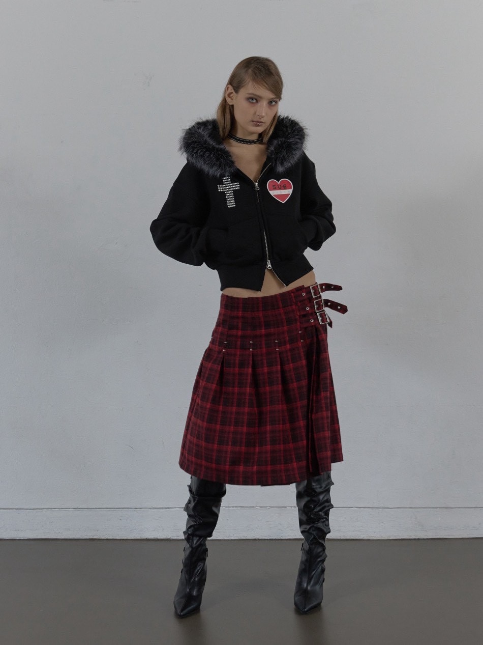 SETUP‐EXE】FUR TRIMMING HOODED ZIP-UP / 【セットアップエグゼ