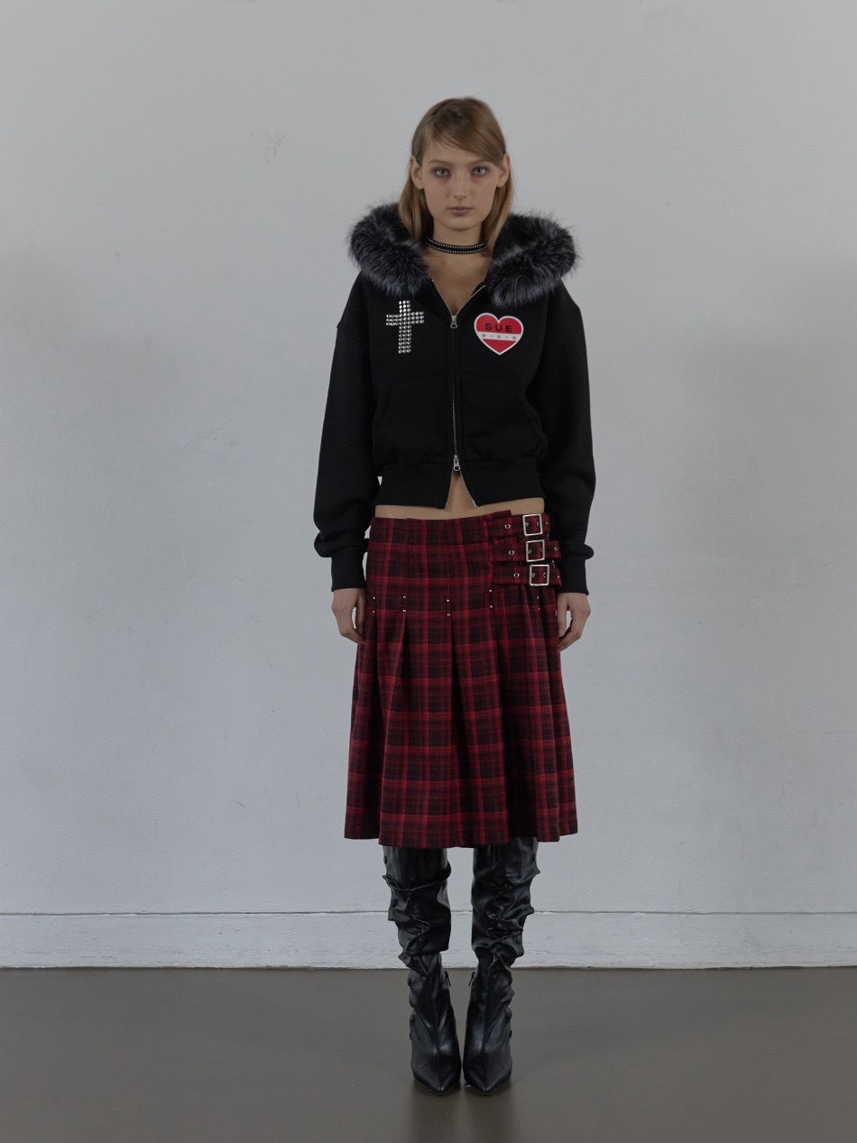 SETUP‐EXE】FUR TRIMMING HOODED ZIP-UP / 【セットアップエグゼ