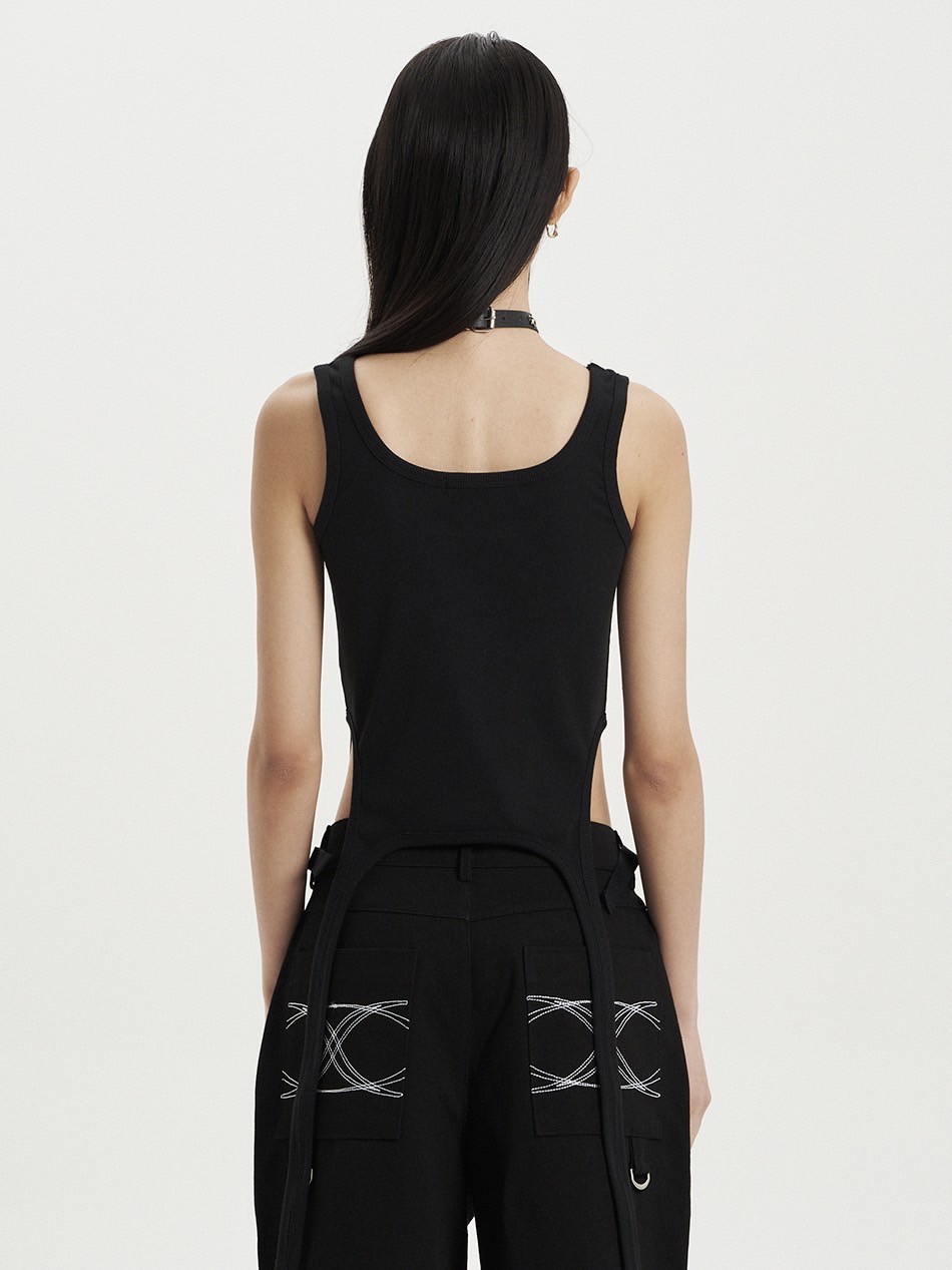 ★SETUP-EXE★STRING HALTER NECK TOP / BLACK★韓国送料込 SETUP‐EXE】GARTER SLEEVELESS | OUR BRAND,SETUP-EXE