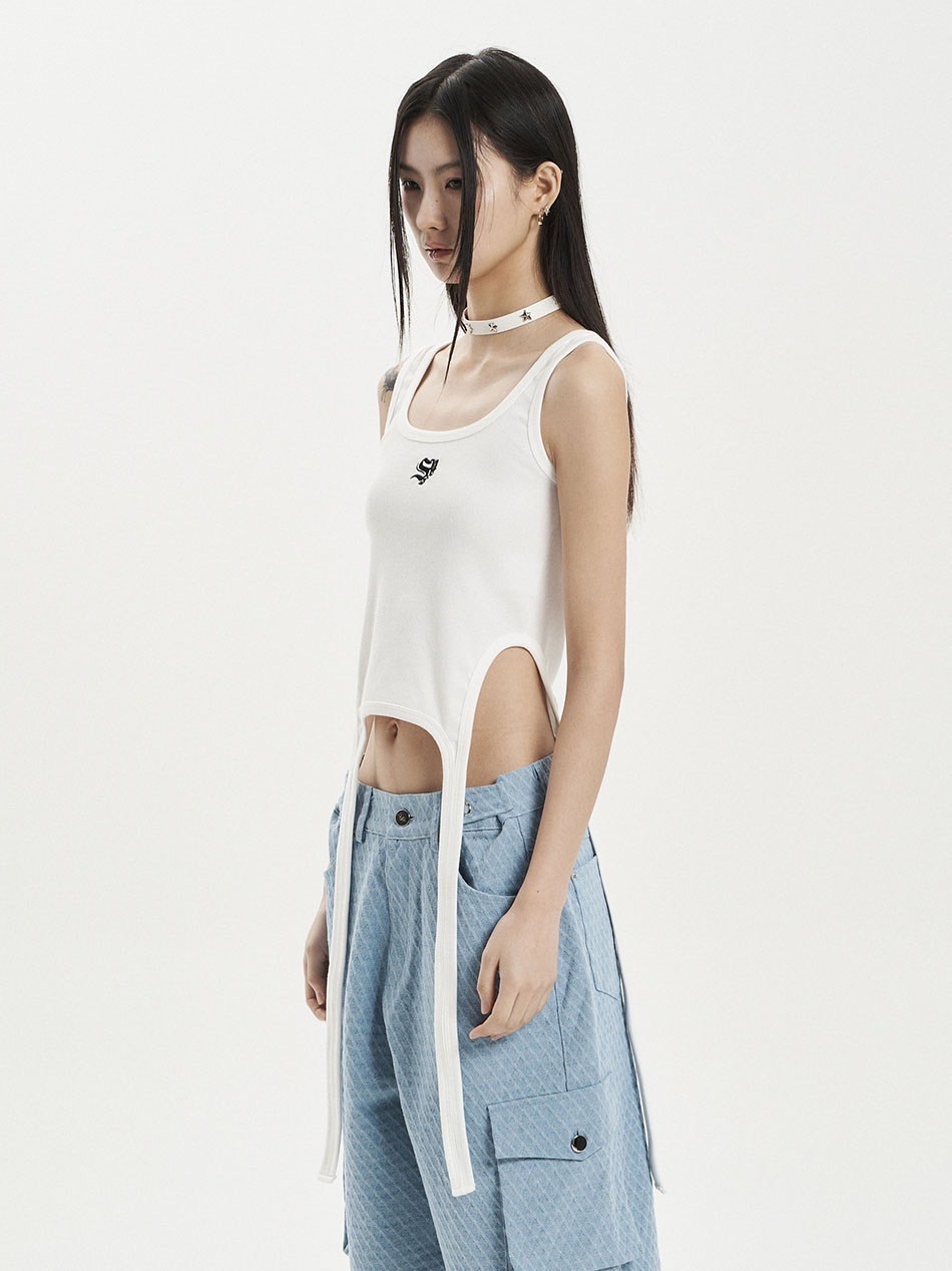 ★SETUP-EXE★STRING HALTER NECK TOP / WHITE★韓国送料込 SETUP‐EXE】GARTER SLEEVELESS | OUR BRAND,SETUP-EXE