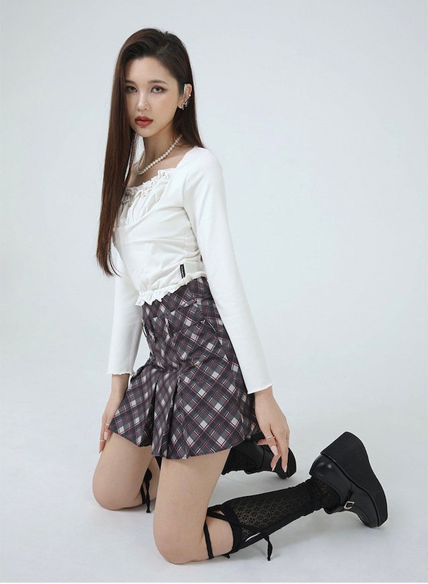 ⭐︎GW限定価格⭐︎新品未使用　Bibiy. BLAIR FLARE SKIRT AMBIDEX Store 〇80ボイル ピンタック ティアードスカート(F