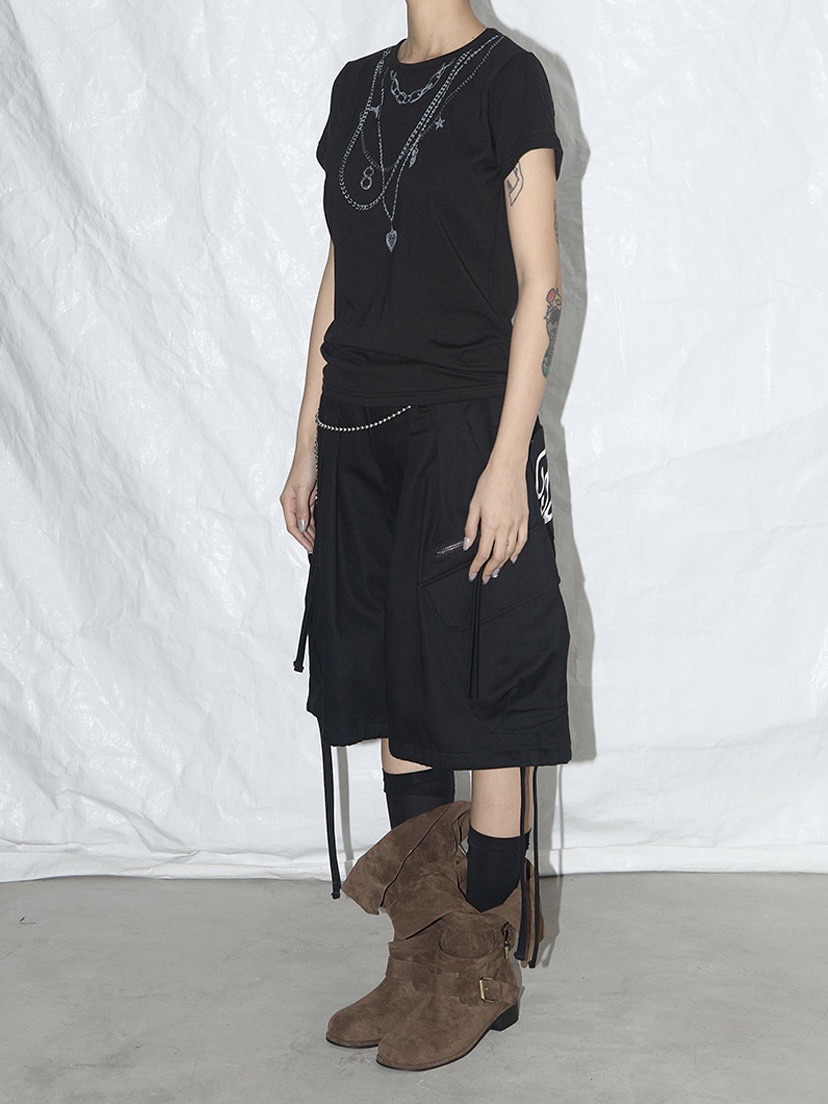 FANCY CLUB】CARGO LETTERING BERMUDA PANTS | OUR BRAND,FANCY