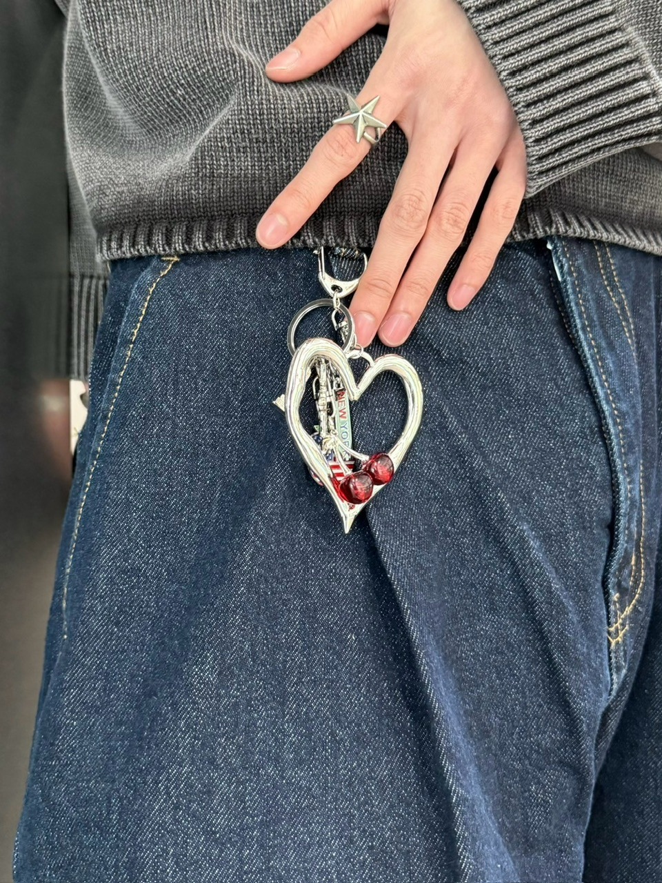 クラシックカーフcharmハートチェーン クラシックカーフcharmハートチェーン クラシックカーフcharmハート