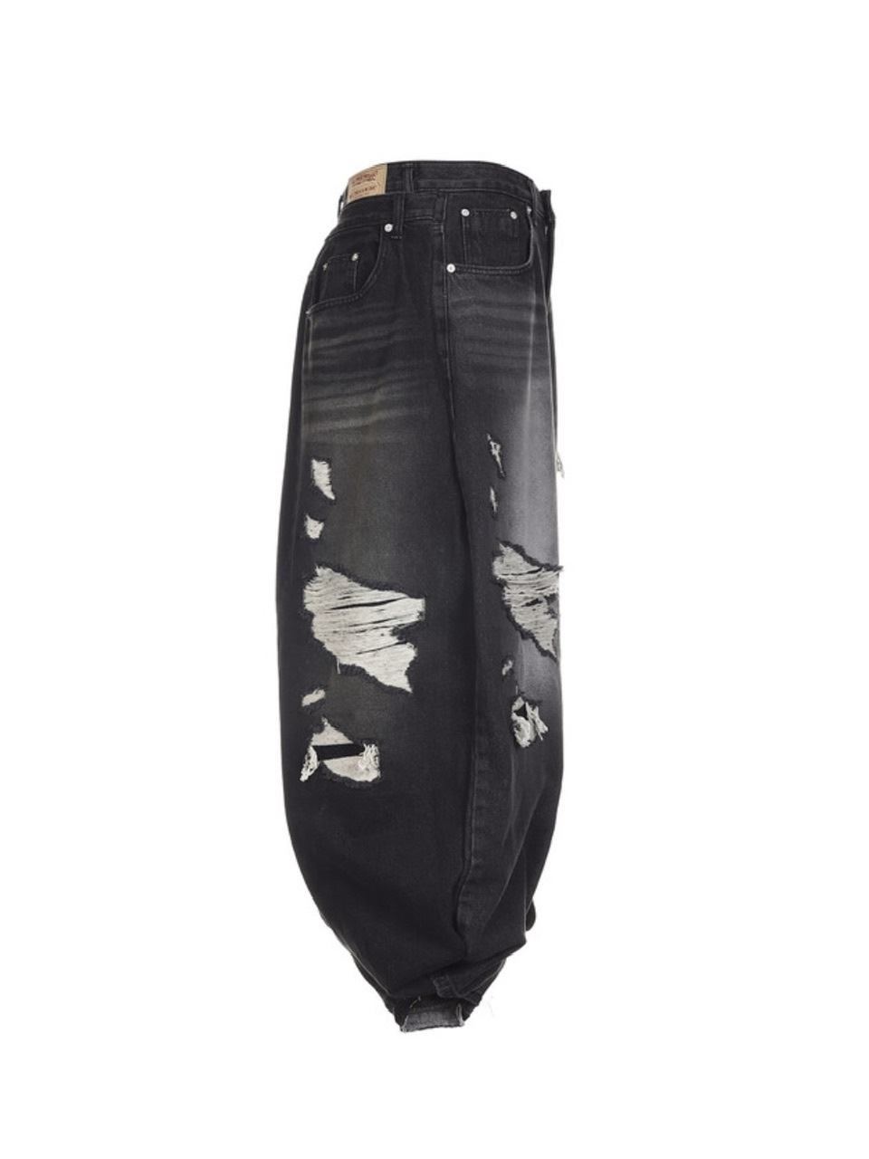 SURGERY】surgery double folding over wide baggy jeans