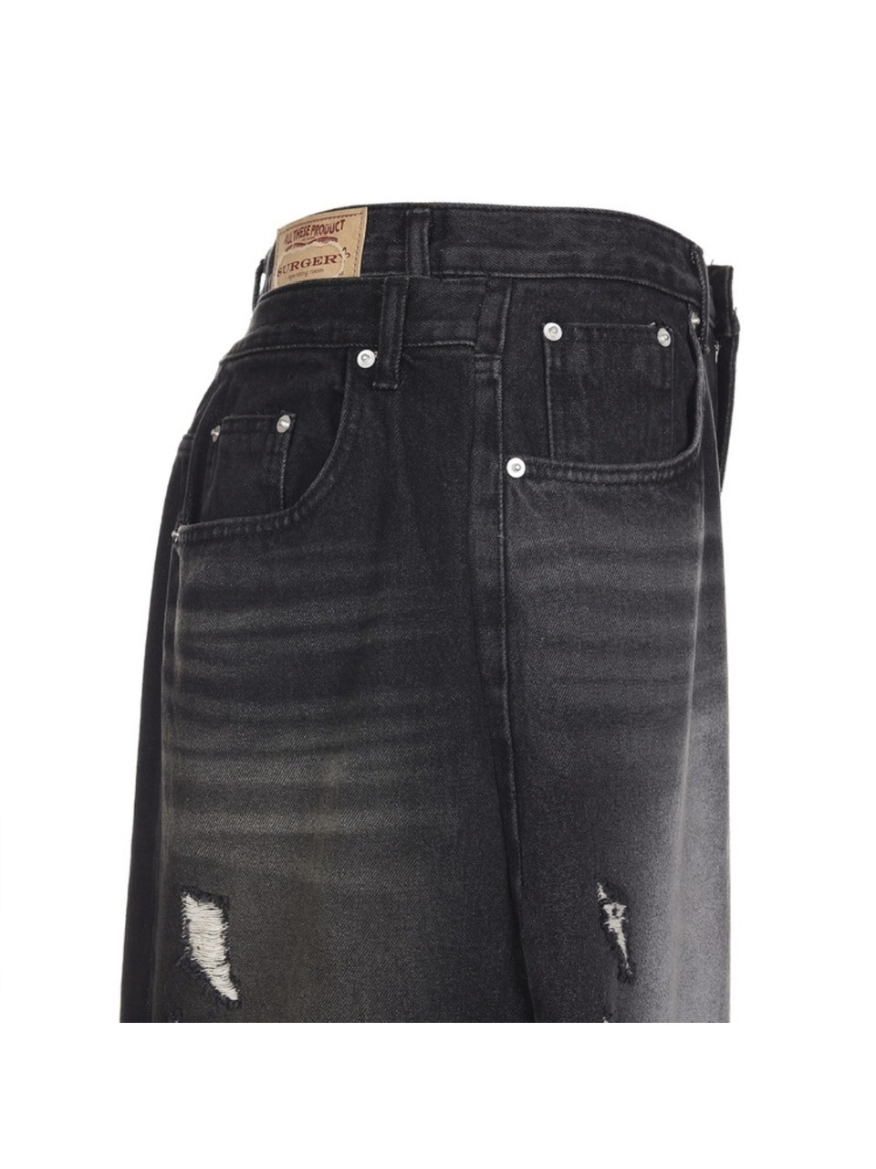 SURGERY】surgery double folding over wide baggy jeans