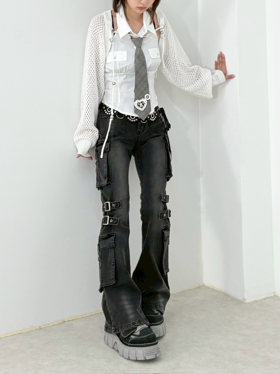 NMTXU】flare cargo denim pants / 【エヌエムティーエックスユー