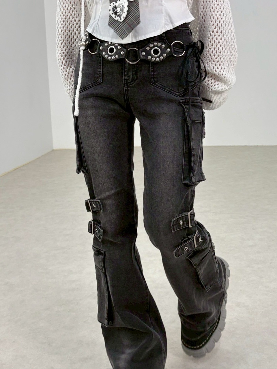 NMTXU】flare cargo denim pants / 【エヌエムティーエックスユー