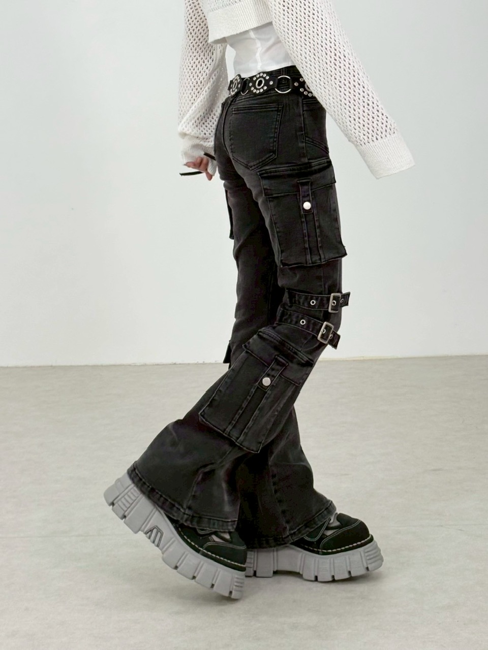 NMTXU】flare cargo denim pants / 【エヌエムティーエックスユー