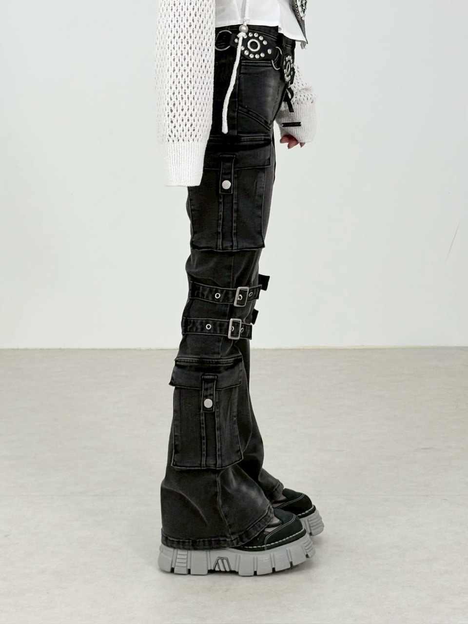 NMTXU】flare cargo denim pants / 【エヌエムティーエックス