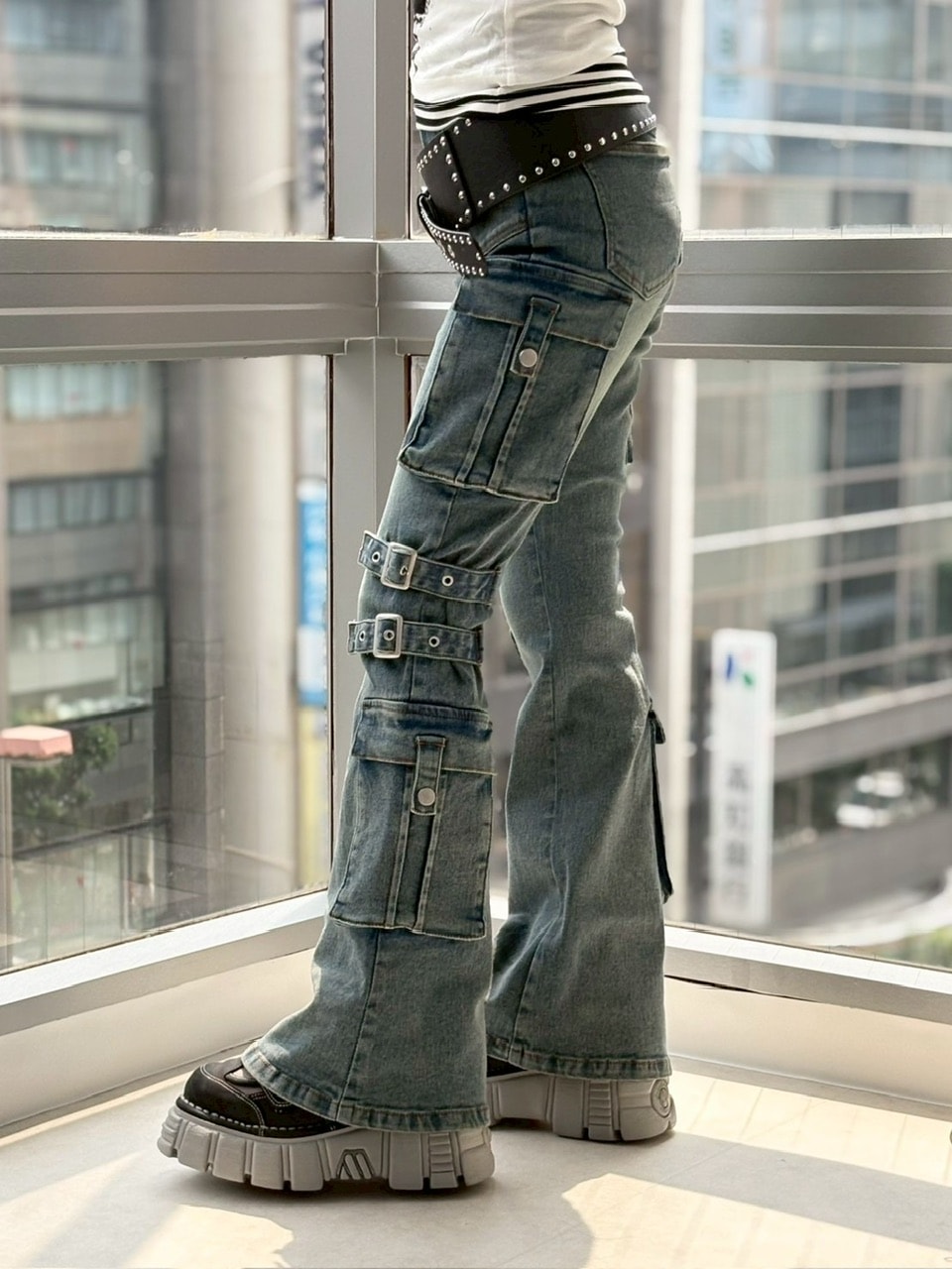 希少サイズ】KYOTO DENIM 雷光 京小紋 ストレッチデニム 32 9/5
