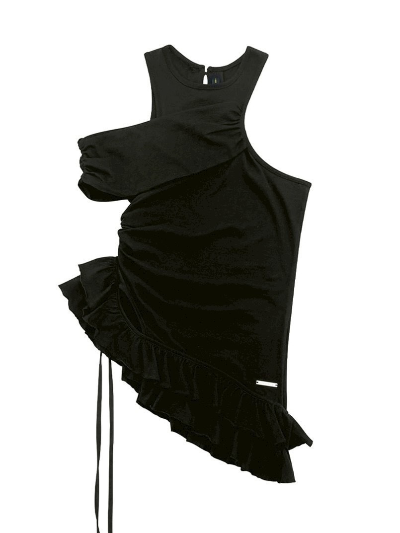 【HOLY NUMBER 7】Sidehole ruffle short sleeveless