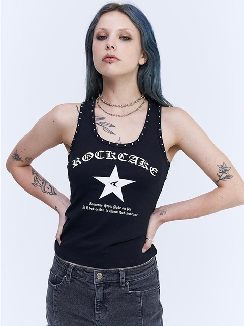 【ROCK CAKE】Crystal Hotfix Sleeveless