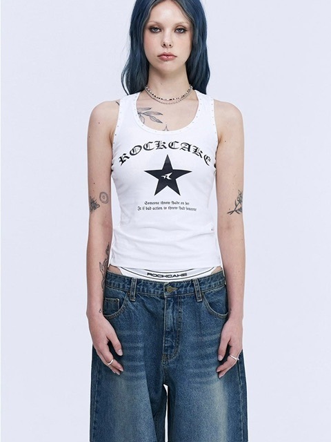 【ROCK CAKE】Crystal Hotfix Sleeveless