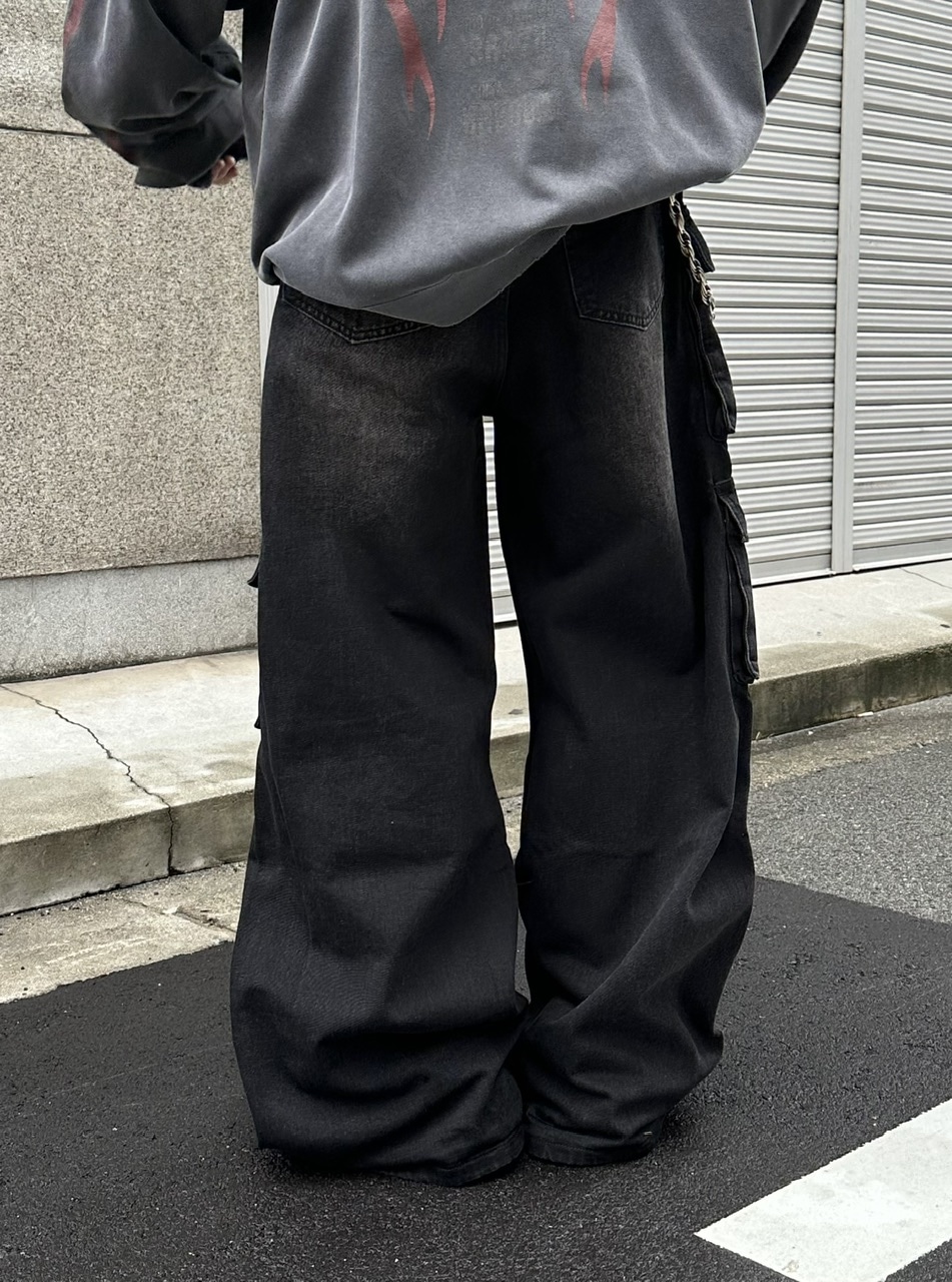 パンツ Chikashitsu +utility cargo denim pants 大阪店WEB限定【Chikashitsu +】utility cargo denim pants