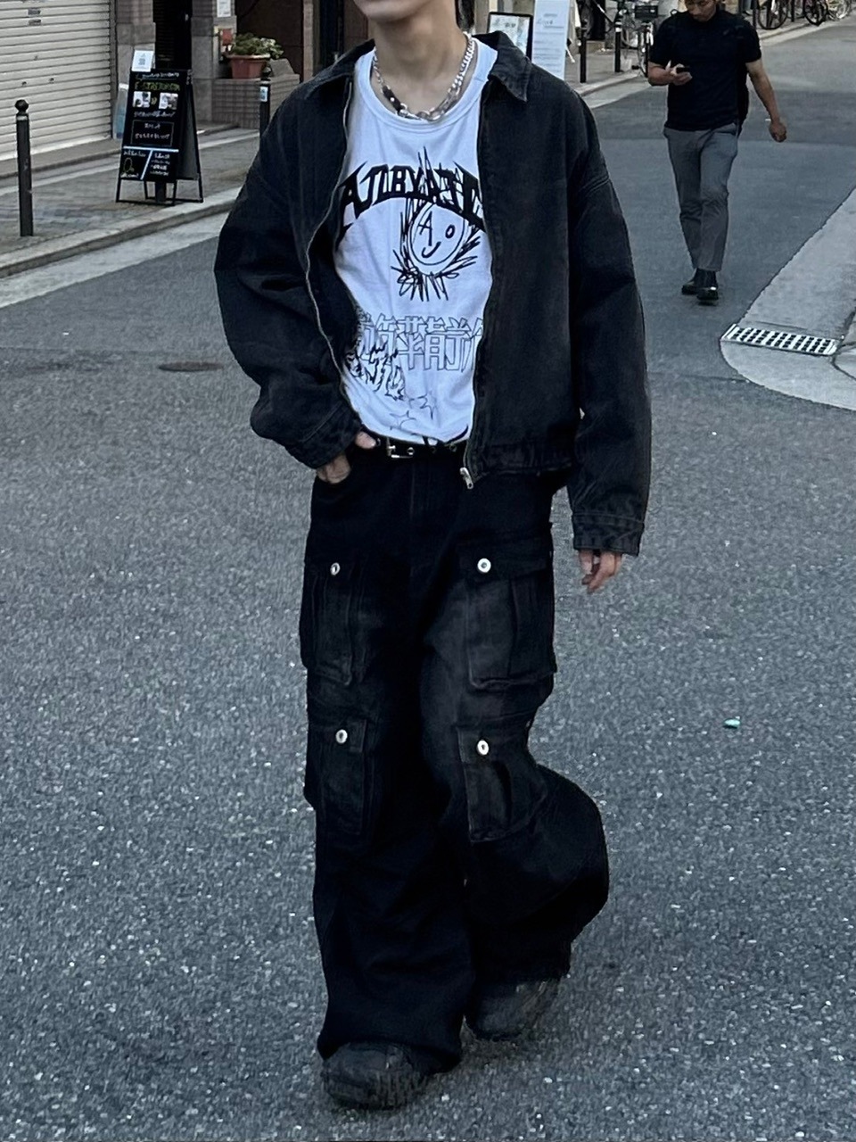 大阪店WEB限定受注制【Chikashitsu +】multi pocket cargo denim pants