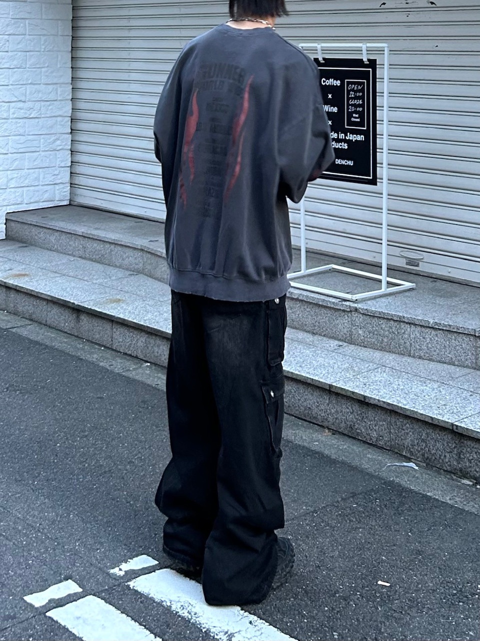 大阪店WEB限定受注制【Chikashitsu +】multi pocket cargo denim pants