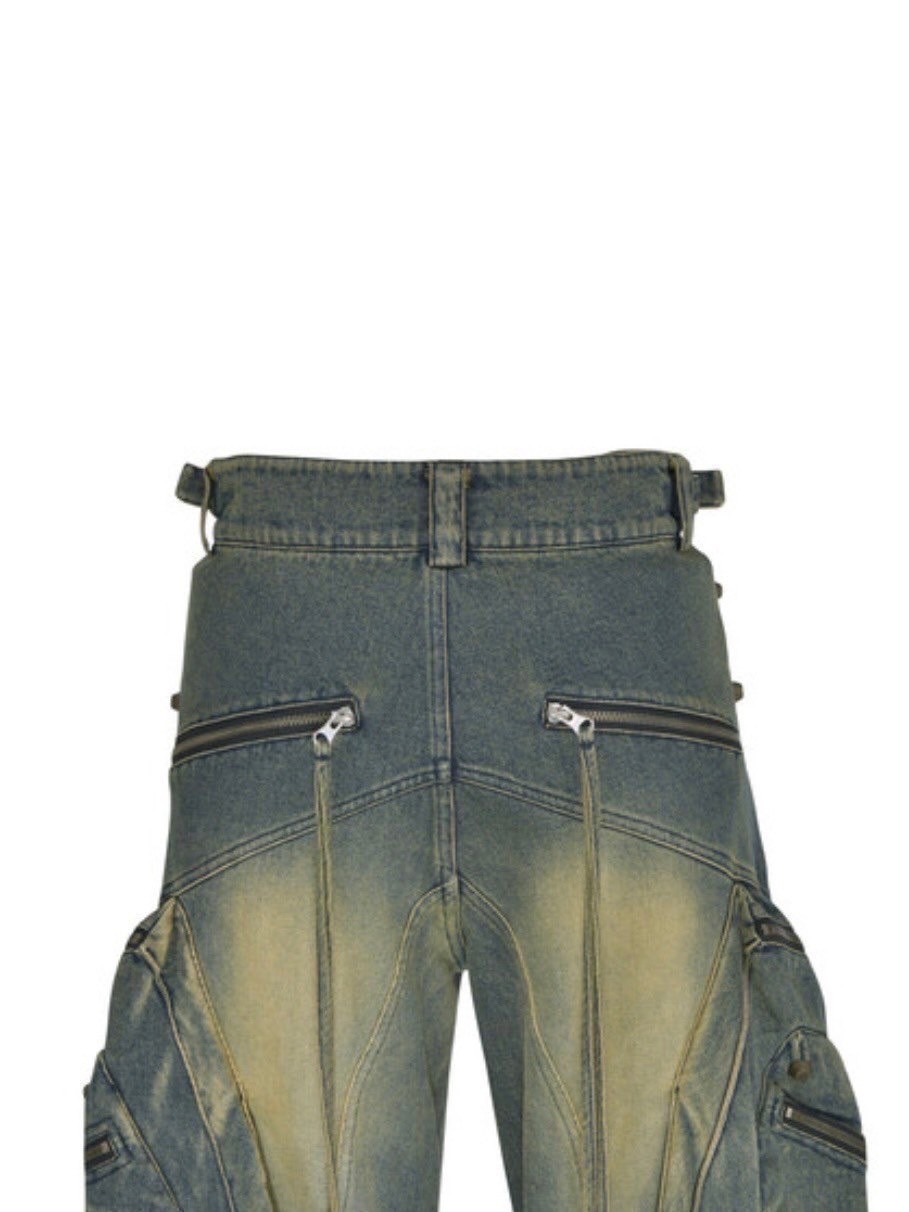 【SURGERY】oblique cargo jeans the blue [M SURGERY】oblique cargo jeans the blue [M