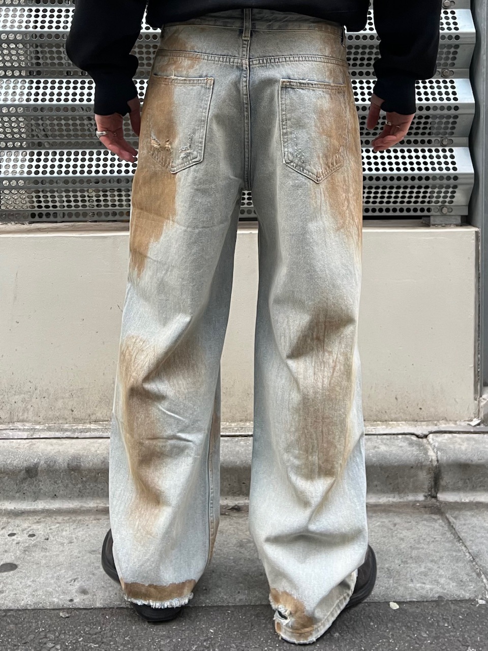 Chikashitsu + ダメージデニムセット 受注制【Chikashitsu +】vintage wash damage denim pants