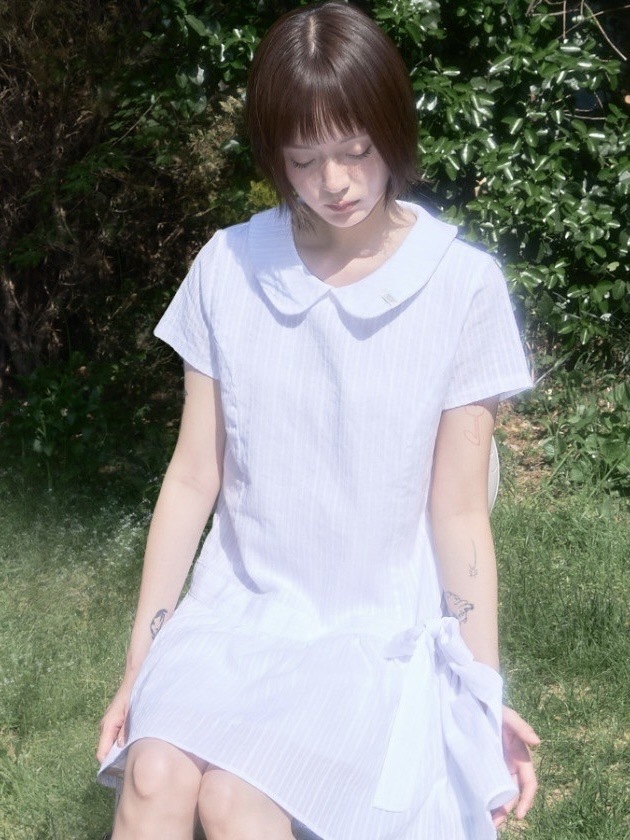 ★FANCYCLUB★RIBBON LOW-RISE MINI DRESS (WHITE)★正規品/人気 FANCY CLUB】Ribbon Low-Rise Mini Dress | OUR BRAND,FANCY