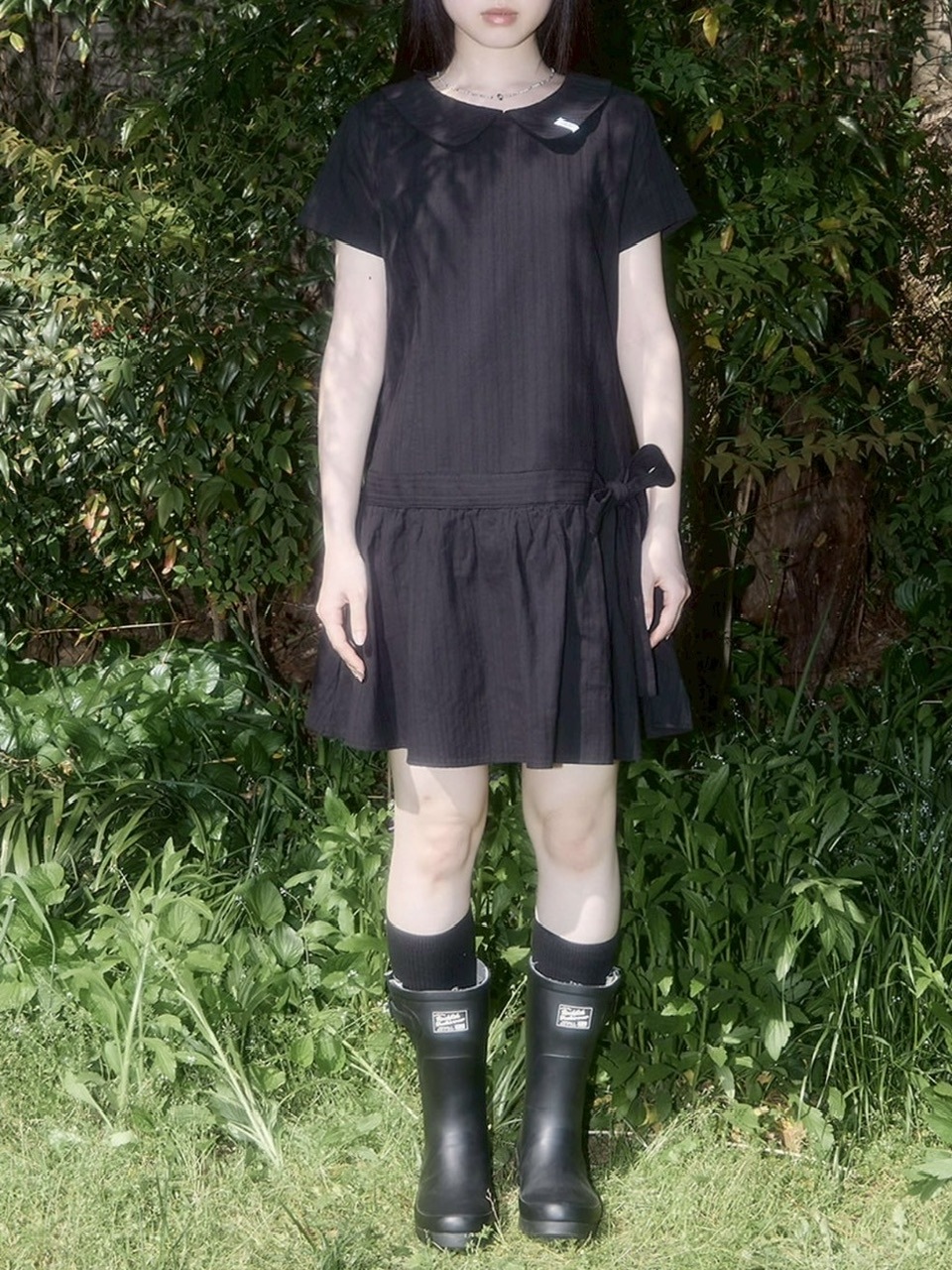 [FANCY CLUB] Ribbon low rise mini dress /追跡付 FANCY CLUB】Ribbon Low-Rise Mini Dress | OUR BRAND,FANCY