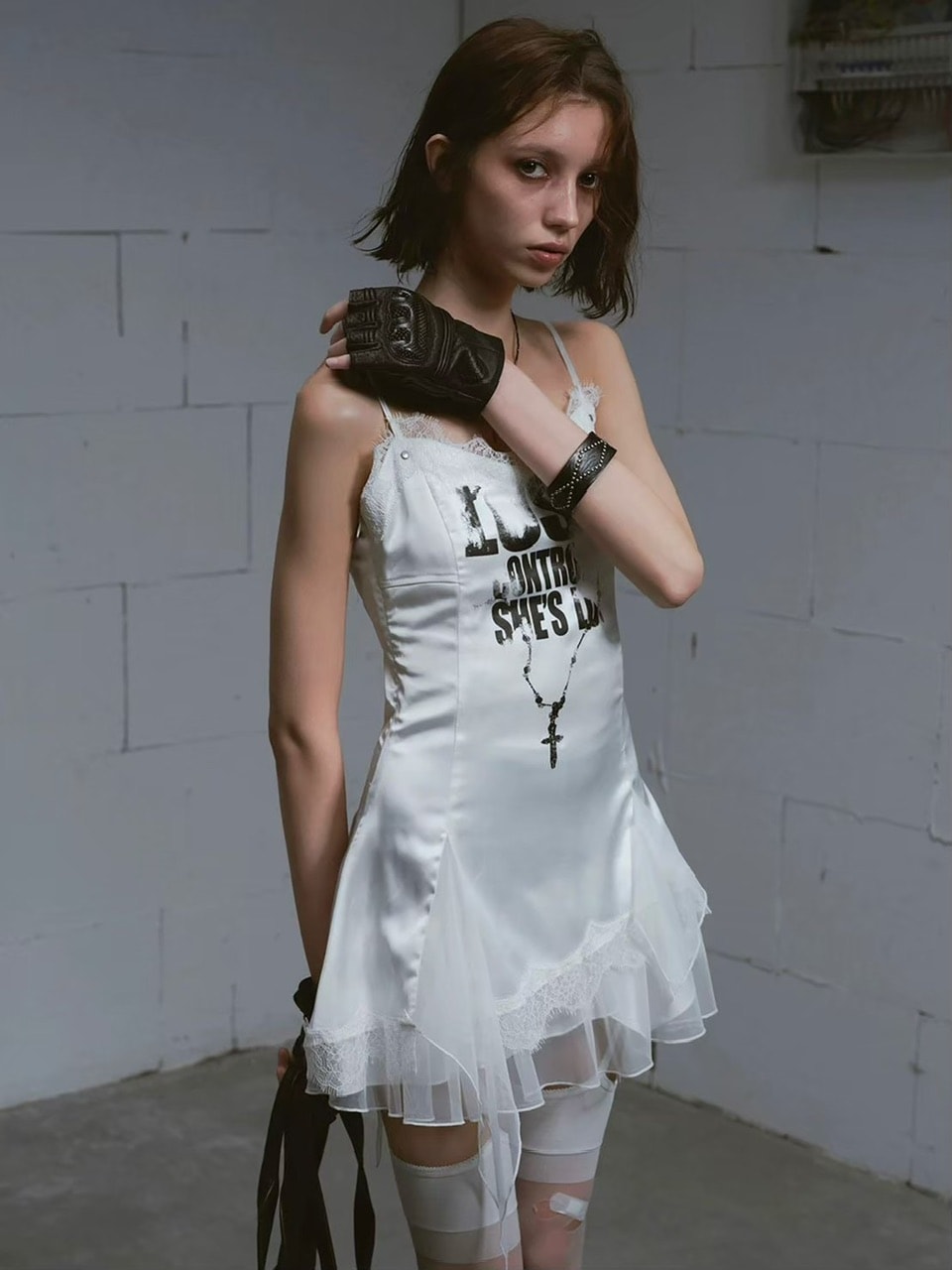 Cest Nous】Satin Lace Camisole Dress / 【セヌー】サテン