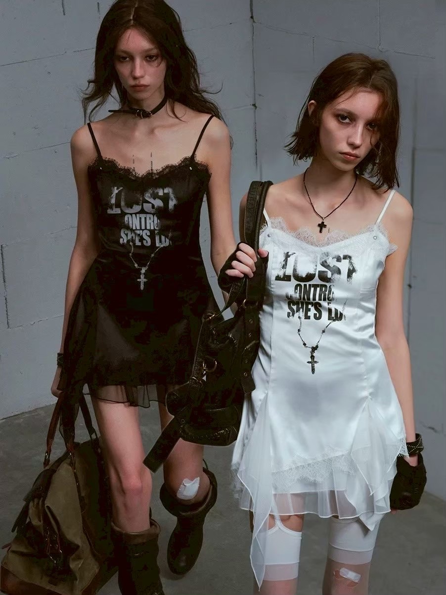 Cest Nous】Satin Lace Camisole Dress / 【セヌー】サテンレース